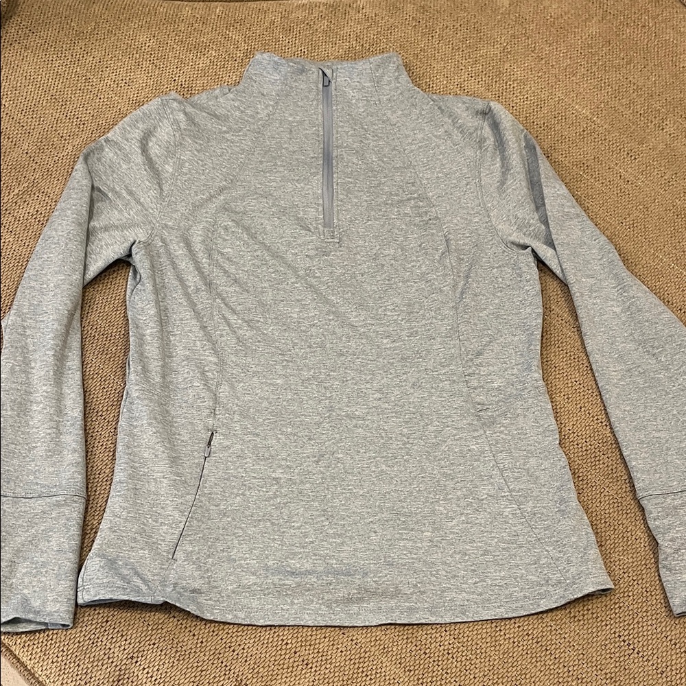Danskin Light Gray Women's Quarter-Zip Sweatshirt